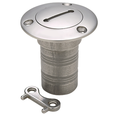 SEACHOICE Stainless Steel Gas Deck Fill With Cap (Chain Tether) For 1-1/2" Hose 32251